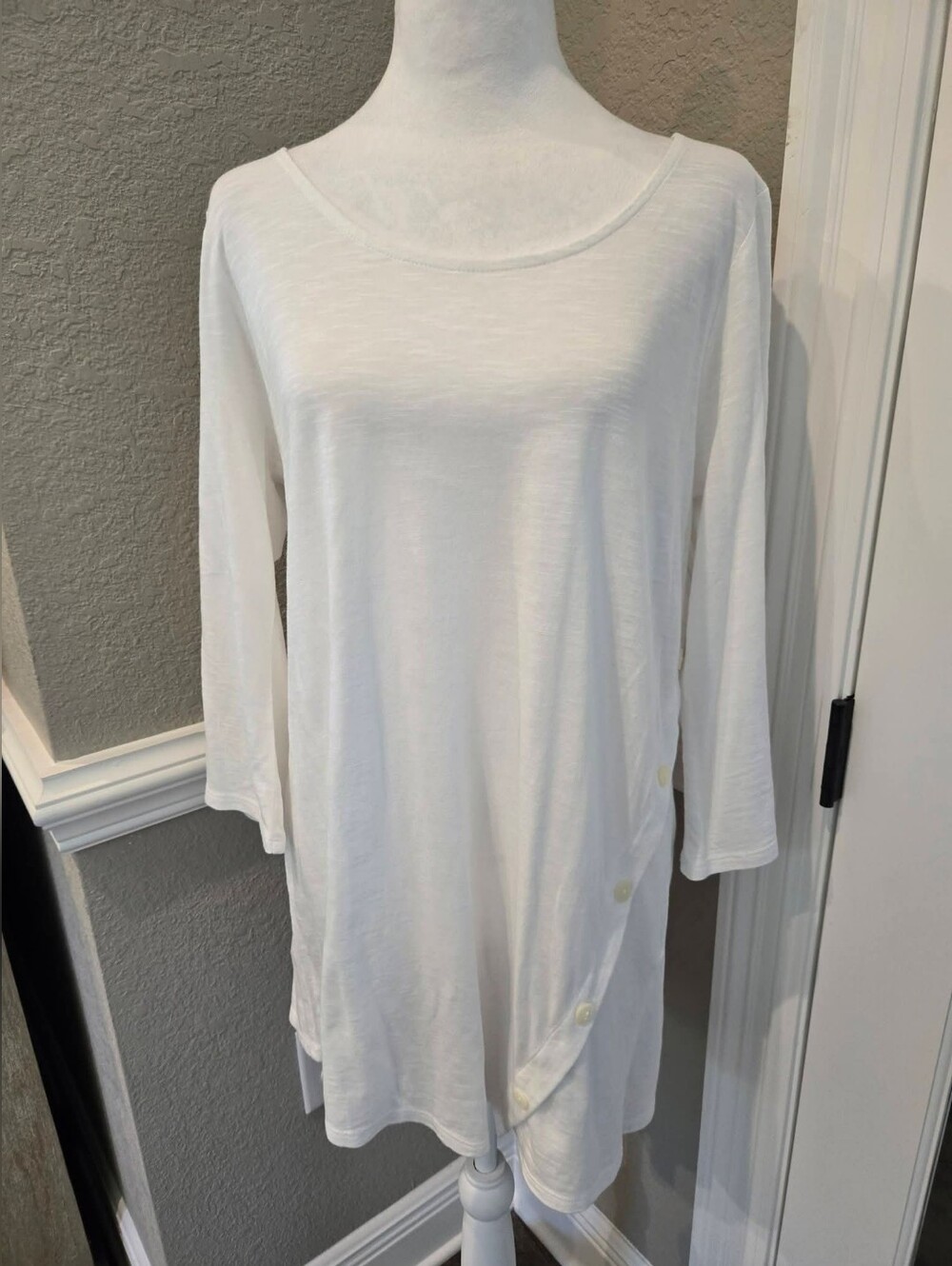 Pure Jill Astmmetric Button Tunic, Medium